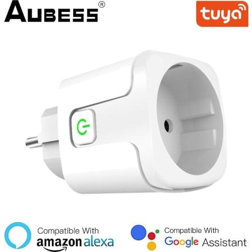 EU 20A Smart Plug WiFi Bluetooth Pairing Socket Power Monitor Timing Function Tuya SmartLife APP Control Works Alexa Google