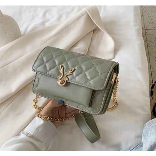 Bags For Women 2020 Summer Lattice Flap Chain Female Crossbody Bags PU Leather Shoulder Bag Sac A Main Femme Lady Designer Bag