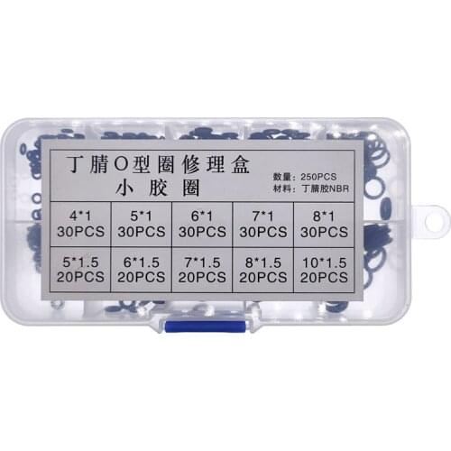 250pcs/box NBR Seal Ring Kit Thickness 1mm 1.5mm Nitrile Rubber NBR O-Ring Gasket Sealing Ring O Rings Rubber
