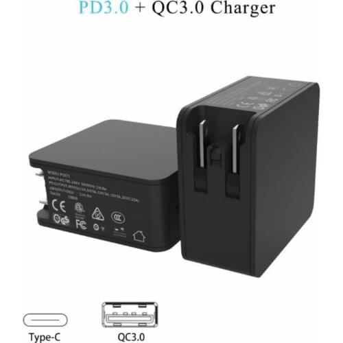 Wholesale Free Shipping PD 3.0 QC 3.0 45W Super Fast Quick Charger AC 100V-240V 50/60Hz 0.45A Compatible With Mobile,Tablet, Pad