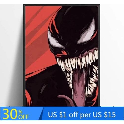 Venom Minimalist Vintage Classic Movie Canvas Painting Poster Indoor Decorations Comic Style Wall Art Cuadros Decor Anime Decor