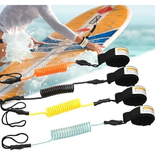 Retractable Coiled Spring Surfing Kayak Leash Rope Surfboard Boat Leash Elastic Rotatable Safety Paddle Ankle Leg Stand Up Rope