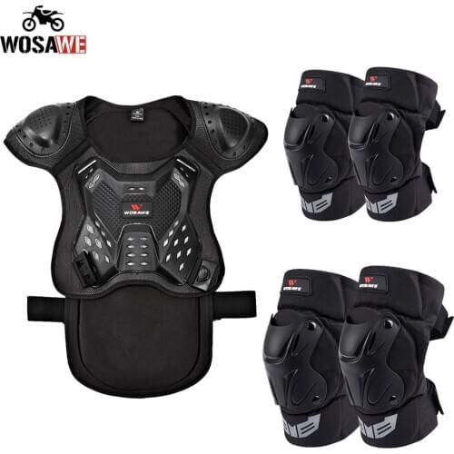 WOSAWE Adult Protective Armor suit Vest Chest Back Body Protective Gear Skate Racing Bike Skateboard Armor Sports Protecitve set