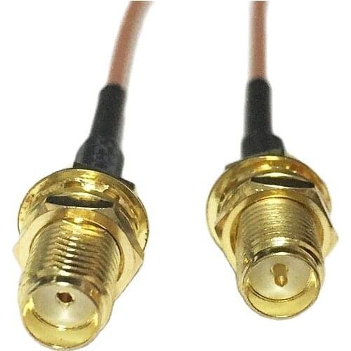 1PC Modem extension cable SMA Female Jack nut Switch RP-SMA Female male pin RG178 15CM 6" Adapter Wholesale Fast Ship