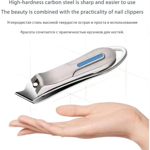 1 Pcs Stainless Steel Nail Clippers Manicure Fingernail Cutter Thicken Hard Oblique Flat Toenail Scissors Tools