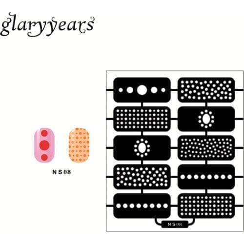 1pc Sexy Women Polka Dot Picture Art Nail Template Stamping Polish Plates Stamp Stencil Manicures Nail Art Tool Design Gift NS08