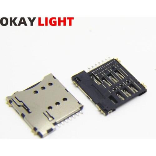 10PCS 7P MICRO SIM mobile phone card holder SIM card slot 6+1pin self-elastic 1.35H