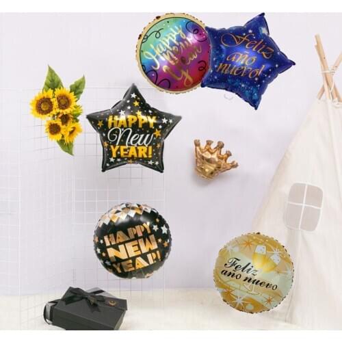 10pcs Happy New Year 2021 Christmas Decoration Aluminum Foil Balloon Home Decoration Air Ball New Years Eve Party nn106
