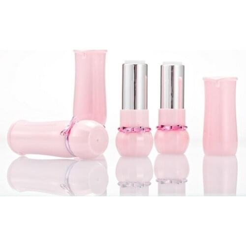12.1mm Empty Plastic Lipstick Tube High-end Pink Butterfly Lip Balm Bottle DIY Gloss Cosmetic Packaging Container 30pcs/50pcs