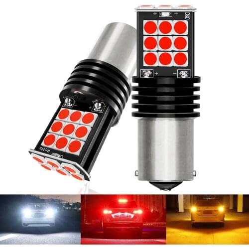 2x Car LED Reversing Light BA15S P21W 1156 Bulb Canbus Auto Lamp Error Free DC 12V 6000K For VW Passat B5 B6 Golf 4 2001-2010