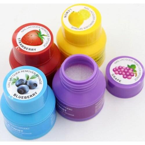 25ml Rotary Nail Remover Fruit Flavor Cotton Sponge Glue Cleaner Manicure Art