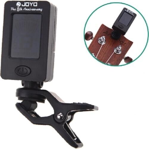 5pcs Mini Digital Music LCD Clip On Display Backlight 360 Degree Rotatable Acoustic Guitar Tuner Chromatic Bass uke Black