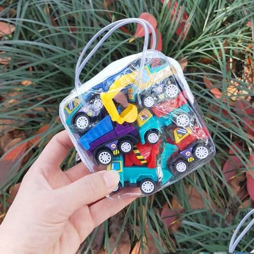 6pcs Mini Pull Back Cars Plastic Model Educational Funny Kids Vehicle Toy Children Wheels Car Set Birthday Gift аниме игрушки