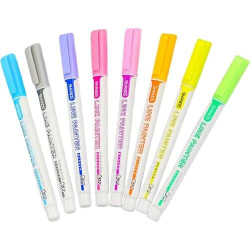 8Pcs Glitter Double Line Outline Pens Drawing Painting Marker Scrapbooking Craft