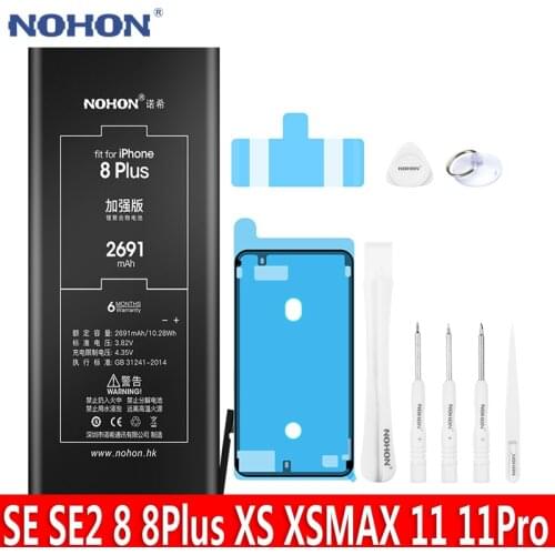 NOHON Battery For iPhone 8 Plus SE 8Plus Replacement Original Batteries High Capacity Lithium Polymer Mobile Bateria Free Tools