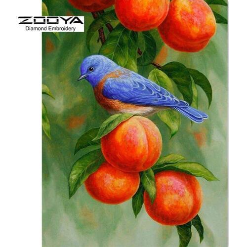 NEW 3D DIY Diamond Painting Cross Stitch Animal Bird Fruits Crystal Needlework Diamond Embroidery Full Diamond Decorative BJ466