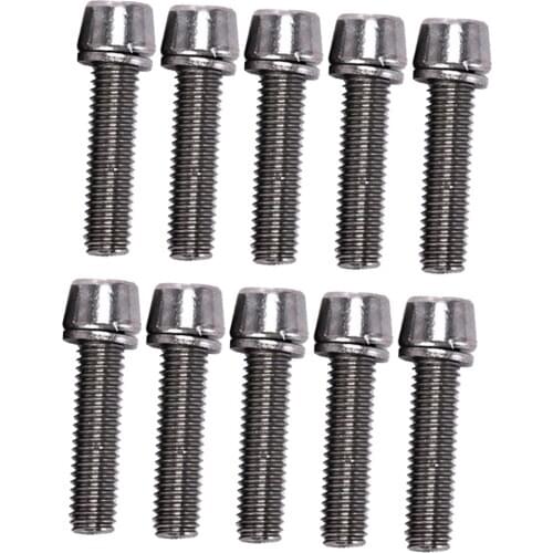 10pcs Bicycle Stem Bolts M5 M6 x 20mm Screw with Gasket Mountain Road Bike Stem