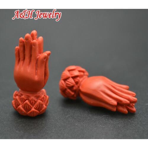 High Quality Vertical Core Buddha Hand Beads 12x30mm DIY Findings Charms For Jewelry Making Materials 20pc/lot