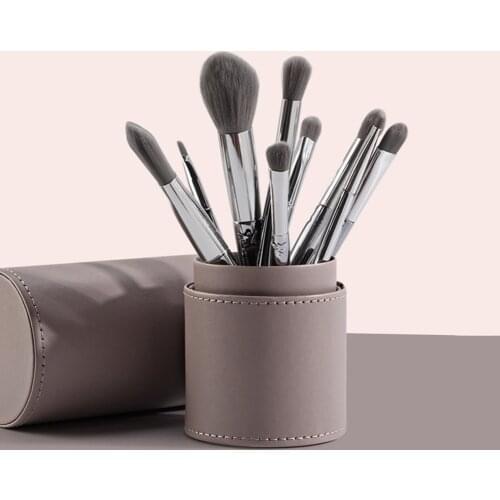 PU Leather Waterproof Makeup Brush Storage Case 3D Circular Pen Holder Dustproof Travel Pens Holder Brush Bag