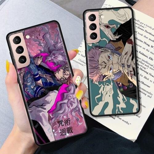 Anime Cover For Samsung Galaxy S20 FE S21 Ultra 5G S10 Plus S9 S8 Black Phone Cases Jujutsu Kaisen Yuji Itadori Fushiguro Megumi