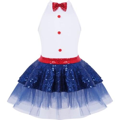 Child Tutu Ballet Dress Girls Ballerina Tulle Costume Shiny Sequins Mesh Splice Bowknot Front Hollow Back Kids Jazz Dancewear