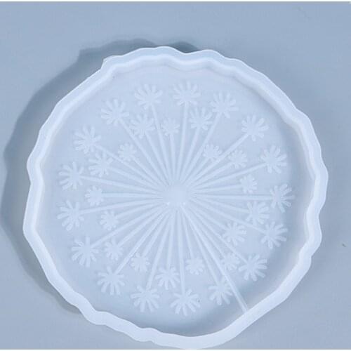 DIY Crafts Crystal Epoxy Resin Mold Tray Cup Mat Dandelion Coaste Silicone Mould