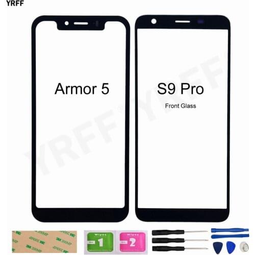 For Ulefone S9 Pro Phone Glass Panel For Ulefone Armor 5 (No Mobile Touch Screen) Front Outer Glass Repair Parts