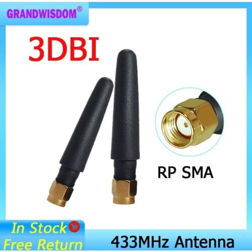 433MHz Antenna RP-SMA Connector 3dbi Plug 433 mhz directional antena waterproof antenne for Lorawan watermeter Gasmeter