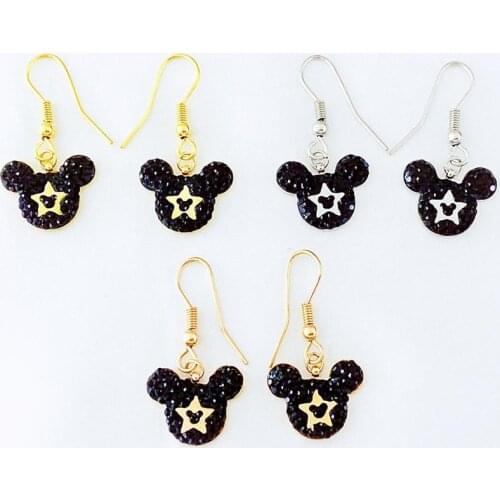 Cartoon Kawaii Mouse Earring Titanium Steel Earring Inlaid Crystal Fashion Trendy Women Jewelry Birthday Gift