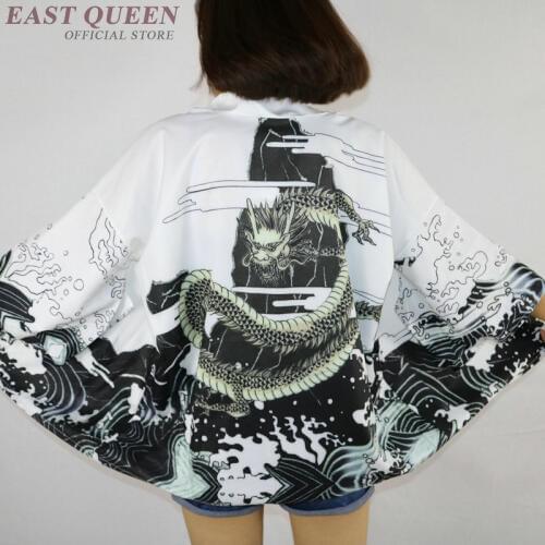 Yukata female Kimono cardigan shirt harajuku kawaii style Kimonos woman 2019 blouse obi haori Japanese streetwear AE002
