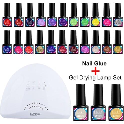 Gel drying lamp with 45 Colors/pcs nail glue Nail salon combination nail lamp & nail polish kit household nail phototherapy lamp