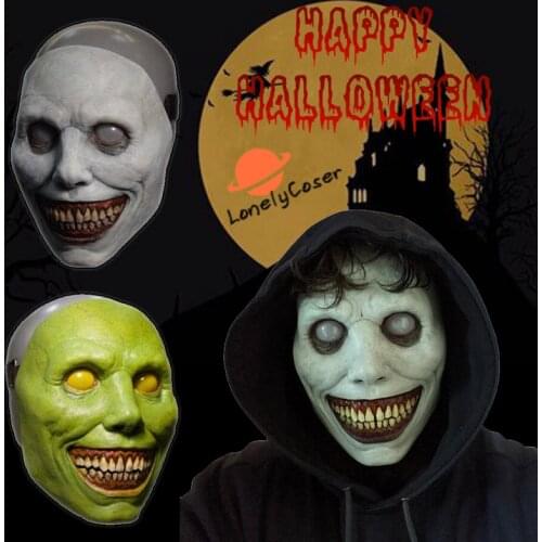 Halloween Scary Mask Cosplay Latex Horror Mask Ghost Skeleton Smiling Demon Party Carnival Role Play Men Women Face Cover