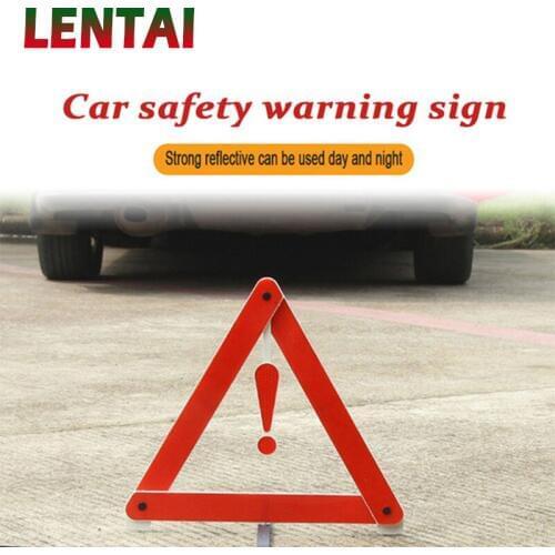LENTAI 1Set Car Reflective Triangle Sign Warning Board For Opel Astra J Peugeot 207 407 Hyundai I30 Skoda Rapid Renault Duster