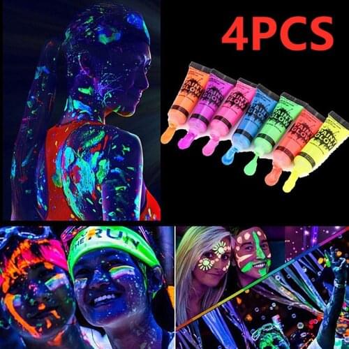 2021 Fashion Body Art Paint Fluorescent Party Festival Halloween Cosplay Performance Makeup Face Painting Glow Painted Pigment
