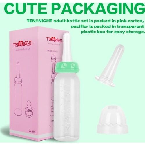 2021 abdl Adult Baby Nipple Bottle Set ddlg adult bebe Bottle Nipple 240ML Water bottle daddy girl dummy holder dom