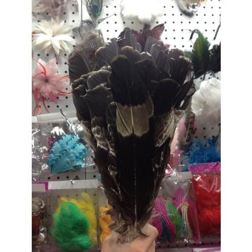 High quality A SET natural Crested Serpent Eagle feathers 30-42cm/13-17inch collect Clothing accessories stage performance diy