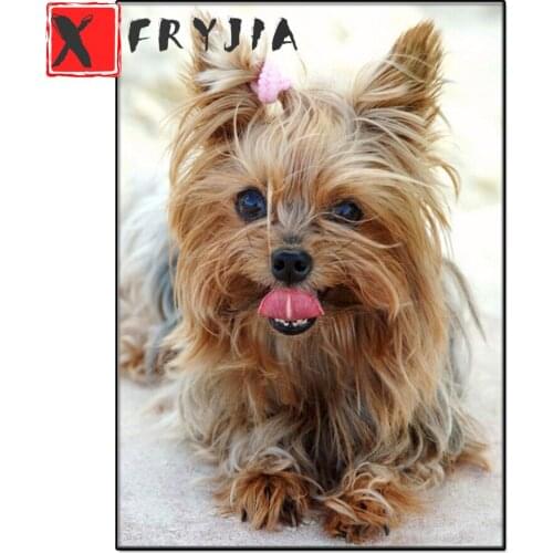 New Year Gift Diamond Painting Yorkshire Terrier 5D Full Square round Diamond Embroidery Diamond Mosaic Cross Stitch home decor