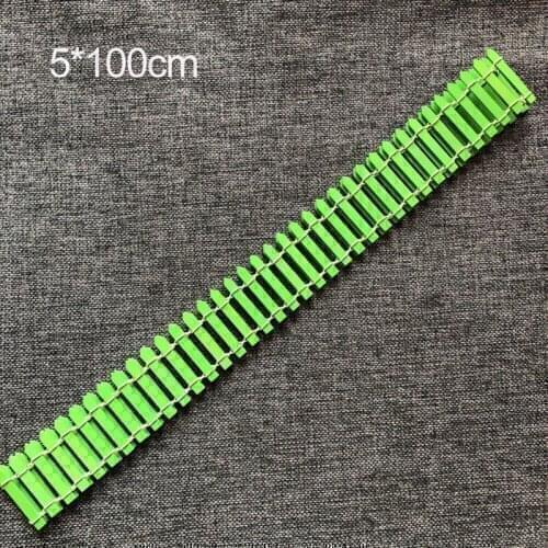 Practical and durable small fence Green 1 Meter Long Wooden Fence Fence Colorful Small Fence Succulent Fence Wood Color * 1