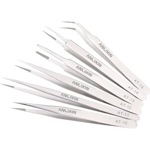 Industrial Grade Precision Polishing Pointed Tweezers Clamps Medical electronic Set Forceps ESD-15 14 13 11 Repair Tool