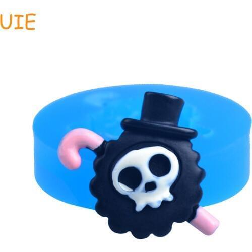PYL022U Scary Skeleton Silicone Push Mold Fondant Gumpaste Scrapbooking Mold Dollhouse (Clay Resin Paste Fondant)