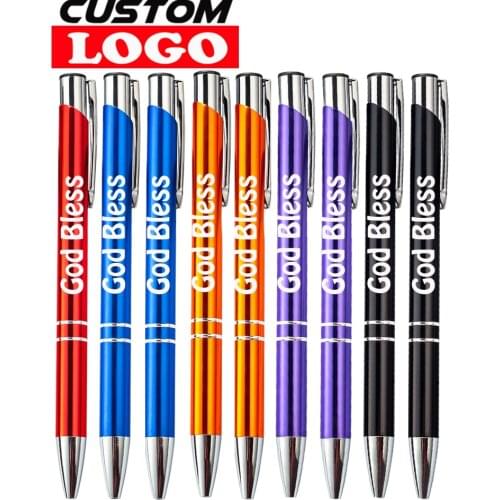 100pcs/Lot Ballpoint Pen Black Blue Ink School Office Student Exam Signature Pens For Writing Stationery Supply Free Custom Logo