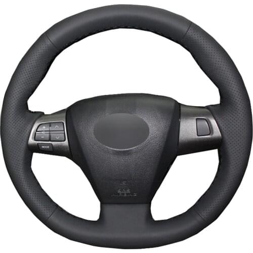 Hand Sewing Car Steering Wheel Cover Wrap Leather Suede For Toyota Corolla RAV4 Auris Wish Vanguard Voxy 2010 2011 2012 2013