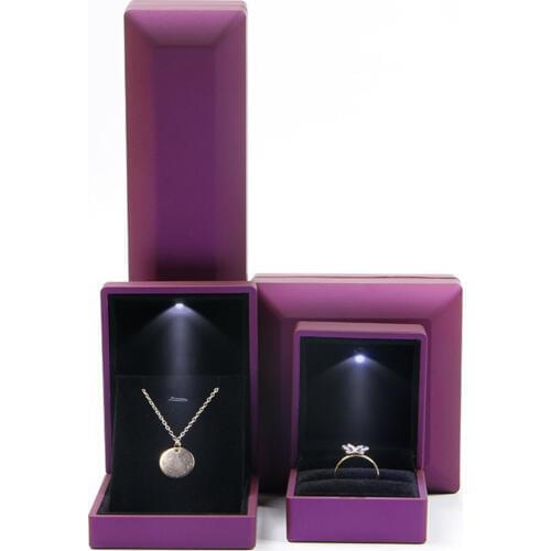 Earrings Jewelry Ring Jewellery Packaging Box Case With LED Lighted Up For Proposal Engagement Wedding Jewerly Gift Boxes