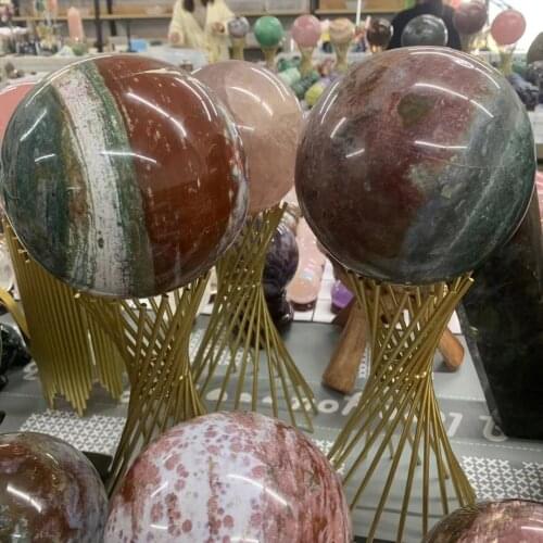 Natural moss aquatic agate quartz crystal sphere ball for healing chakra decoration