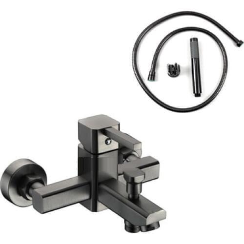 Bathroom Antique Black Oil Rubbed Solid Brass Shower Set Wall Mounted Handheld Shower Mixer Tap Faucet Hot and Cold Mixer Valve