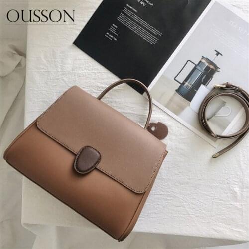 OUSSON 2021 New Design Leather Large Capacity One-Shoulder Bag Fashion Messenger Bag Multifunctional Tote Handbag For Women