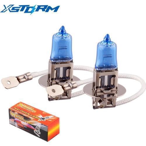 2pcs H3 100W 12V Super Bright White Fog Lights Halogen Bulb High Power Car Headlight Lamp Car Light Source parking auto 55W