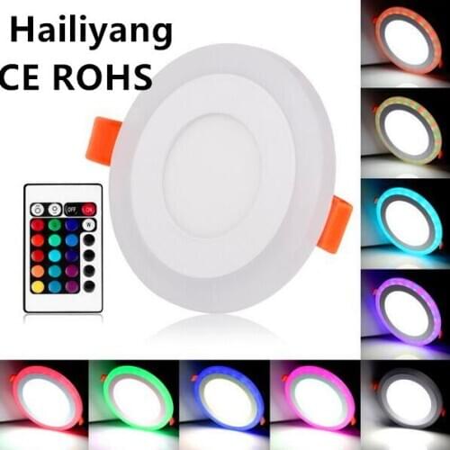 Ultra Slim 6W 9W 18W 24W Round Concealed Dual Color LED Panel Light Cool White Lamp Downlight AC100-265V