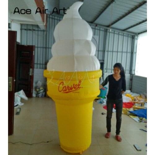 Hot sale amazing inflatable ice cream model/replica, inflatable iced cream/soft serve with led lights for summer promotion