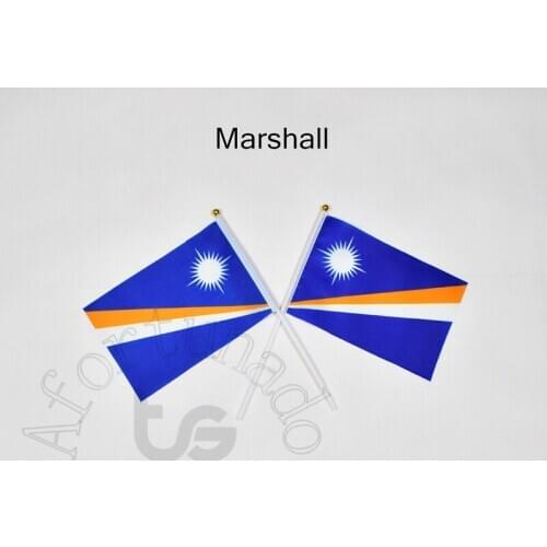 Marshall flag Banner 14*21cm hand waving National flag Home Decoration flag banner